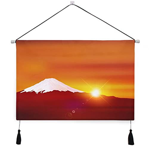 タペストリー 掛け軸 富士山 夕焼け 日暮れ 和風 日本 掛け物 掛けじく 模様替え 飾り用 装飾用 飾り付けセット 壁画 装飾用品 アートポスター インテリア 部屋飾り壁 壁飾り 装飾画 人気 おしゃれ
