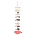 Yellulu 9 Tier Metal Spine Bookshelf Tower, Adjustable Vertical Tower for Books, Tall & Narrow Ladder Bookcase, Metal Vertical Bookshelf for Study Room,Living Room,Office,Bedroom (Red)