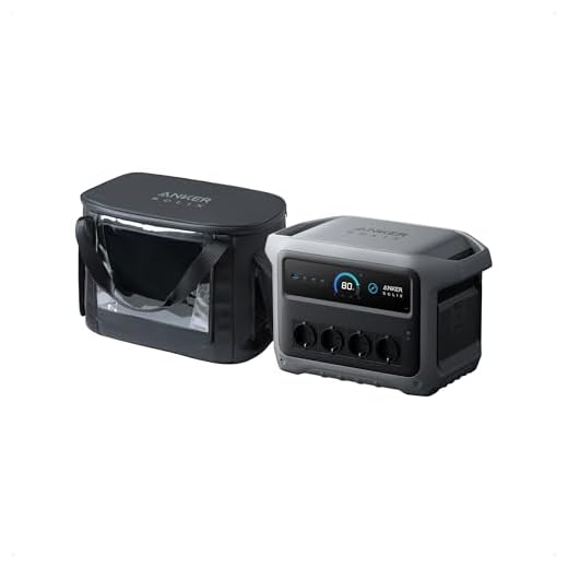 Station électrique portable Anker SOLIX C1000 Gen 2 et housse étanche, générateur solaire 2 000 W (pic 3 000 W), charge totale en 49 min, batterie LiFePO4 1 024 Wh, pour les coupures de courant et le