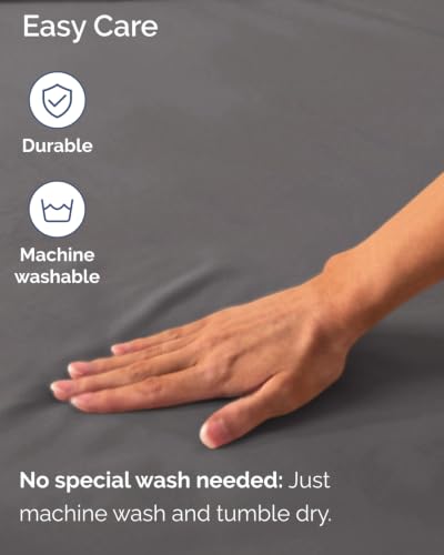 Image of Extra Deep Flex Top Split Head King Fitted Sheet - Hotel Luxury Single Fitted Sheet Only - Easily Fits 18 inch to 24 inch Mattress - Ultra Soft, Wrinkle Free w /Extra Deep Pockets - Dark Grey