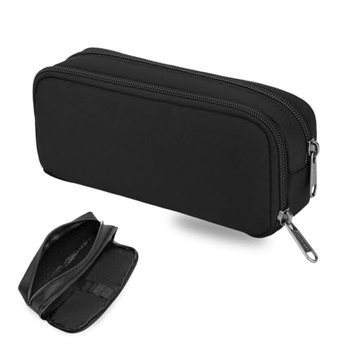 EDHA Estuche negro de gran capacidad con estuche, estuche escolar, adolescente/estuche para adultos, para escuela, oficina, niños, niñas, profesores, regalo