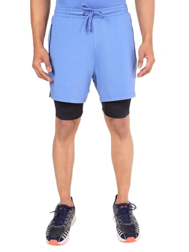 Short 2 en 1 homme Rupa en polyester extensible respirant avec poches zippées