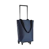 ショッピングカート 折りたたみ 買い物カート 2輪静音キャスター アウトドア 耐荷重20KG 折りたたみ キャリーバッグ 軽量 コンパクト 台車 家庭用 飛び出し防止 高齢者 プレゼント 保冷 買い物 バッグ らくらく (濃紺)