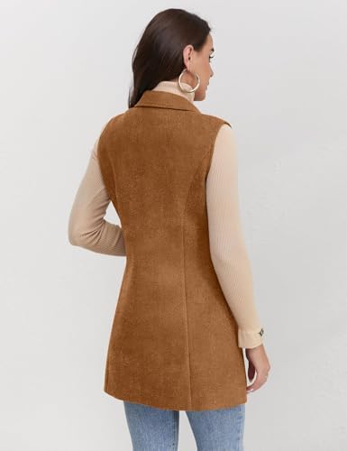 Image of IDEALSANXUN Plaid Vest for Women Fall Winter Sleeveless Blazer Jackets