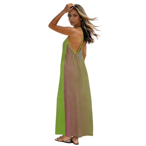 Robe de vacances pour femme au design dos nu raffiné et dégradé de couleurs exclusif