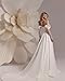 Rjer Off The Shoulder Wedding Dress Lace Long Sleeve Wedding Dresses for Bride Bridal Gowns with Slit Ivory Size 2