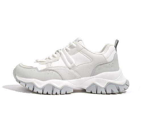 LUCKY STEP Women's Chunky Sneakers Fashion Platform Retro Tennis Casual Classic Cute Dad Anti-Slip Stylish Walking Sport Shoes