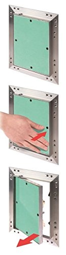 SYSTERM Revisionsklappe 200x200mm Gipskarton 12,5mm KRAL2 Revisionstür Revision Wartungstür 20x20cm Wartung Reinigungsklappe Wartungsöffnung mit Aluminium-Rahmen Feuchtraumgeeignet grün Trockenbau