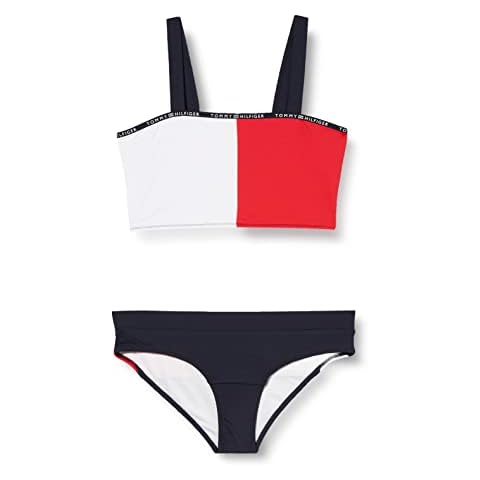 Tommy Hilfiger Mädchen Bikini Bralette Set Triangle Bikini-Set , Blau (Desert Sky), 12-14 Jahre Cover