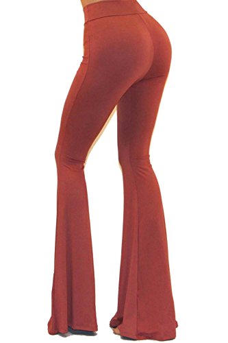 Vivicastle Women's USA Boho Solid Hippie Wide Leg Flared Bell Bottom Pants3