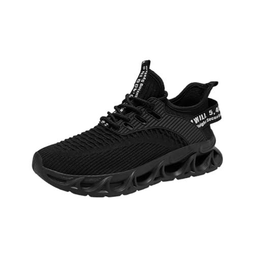 Mens Breathable Lightweight Running Shoes Blade Tennis Walking Sneakers Comfortable Fashion Non Slip Work Sport Athletic Shoes (Orange,8)