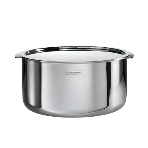 Comparison: Best Indian Stainless Steel Cookware 2 Tramontina Utsava 5.75-Quart Tri-Ply Clad Stainless Steel Tope with Lid, Large Patila Pot for Indian Cooking