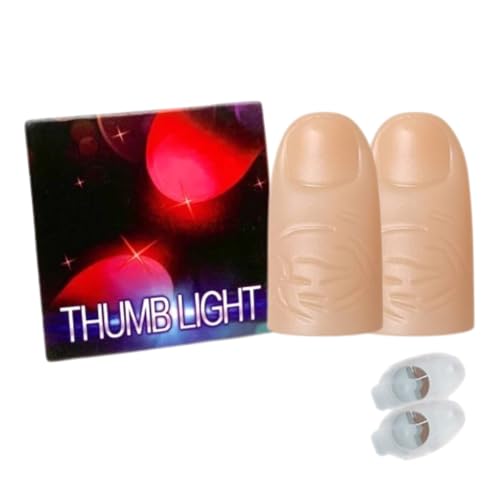 Image of MilesMagic Set of 2 Magic Light Up Thumb Tip | Lights from Everywhere | Easy to Do Flash Lights from Anywhere Close Up Routines Finger Illusion Magic Trick (Blue)