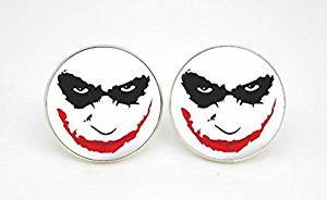 Vintage Joker Face Glass Fashion Earrings Accessories-TV set Style Ear Rings-Handmade Silver Post Jewellery--Earrings Jewelry For Women