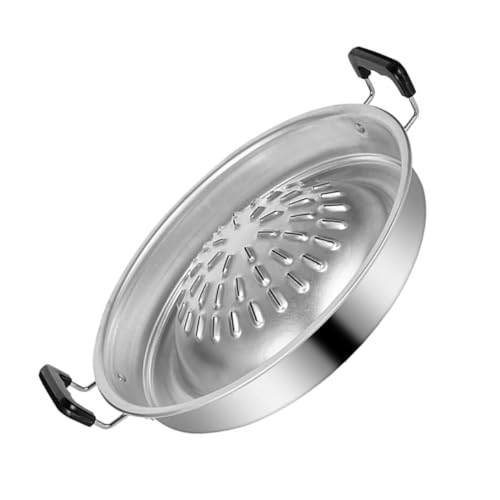 UKCOCO Tostador de Barbacoa Parrilla para Acampar Interrogatorio Intenso Goteo sartenes Cacerola Interior Sartén de Barbacoa Bandeja para cocinar al Aire Libre Placa de Barbacoa Aluminio