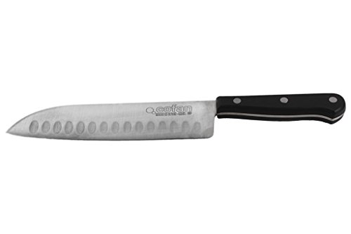 Cofan Cuchillo Santoku | Modelo Saffron | Medida De 17,5 Cm | Hoja De Acero Inox | Mango De Polioximetileno | Color Negro