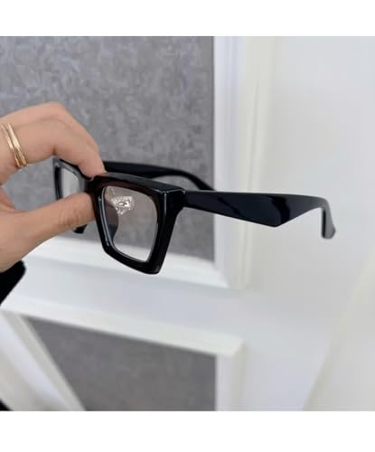 Image of Retro Vintage Rectangilar Thick Abstract UV-Protected Sunglasses For Men And Women