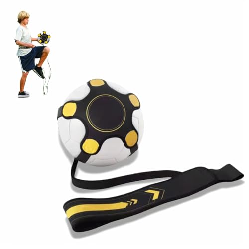 Daelesr Entrenador de Fútbol Profesional, Cinturón de Entrenamiento de Fútbol Elástico Ajustable, para Entrenamiento de Práctica Individual, Regalo para Niños y Adultos, Se Adapta a la Bola 3, 4 y 5