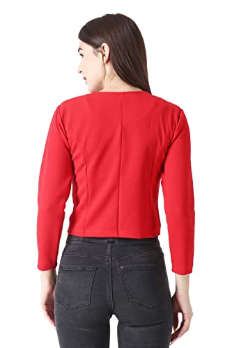 Image of Kemy Women Solid Button Crop Shrug