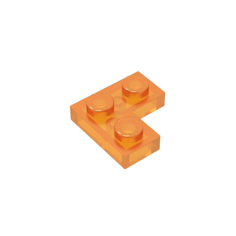 Gobricks 2420 Foundation Plate Plate 2x2 Corner 50 Pieces GDS-585 Compatible with Lego Building Blocks Color:Trans Orange