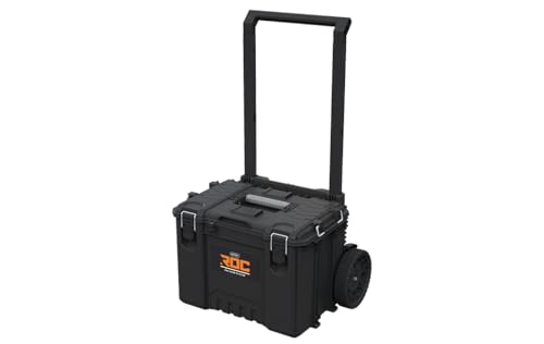 Keter ROC Pro Gear   Caja de herramientas móvil con ruedas para almacenamiento de herramientas, resistente, 28 pulgadas, color negro y gris