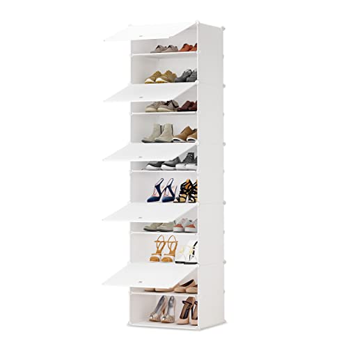 JOISCOPE Shoe Rack, 10 Tier 20 Pairs Shoe Storage Cabinet, Free Standing Shoe Shelf Organizer for Boots Slippers High Heels, for Closet Bedroom Entryway Hallway