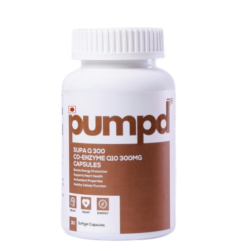 Pumpd SUPA Q 300mg | High Absorption Coenzyme Q10 (CoQ10) - Ubidecarenone 30 Softgel Capsules | Rich in Anti-Oxidant | Essential Nutrients for Immune System, Healthy Heart, & Metabolism | Men & Women| One Month Supply