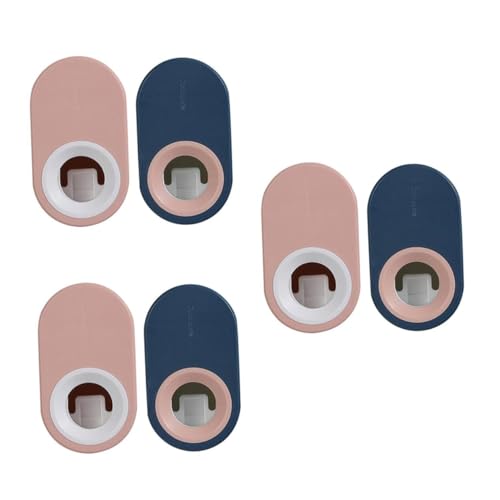 TOPBATHY 3 Series Dispensador Automático De Pasta De Dientes Soporte De Pared Sin Perforación Diseño Azul Y Rosa para Baños Espacio Y Mantiene La 2 Piezas X 3