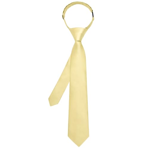 Image of Hi-Tie Pretied Boys Ties Solid Color Kids Adjustable Necktie Lapel Pin Clip Set Age 8-12 Wedding School Graduation