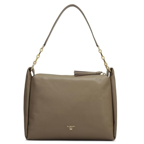 Image of Da Milano Leather Grey Leather Hobo (Medium)