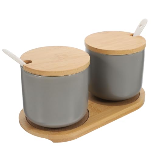 SOLUSTRE Ceramic Seasoning Bottle Small Spice Container Home Accessory Compact Jar for Flour Salt Sugar Tea Beans Spices