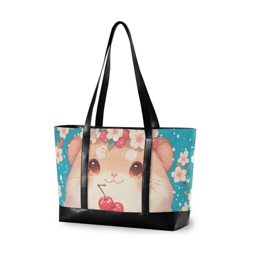 Cute Simple Animal Large Capacity women's briefcase with zipper travel tote for flight with lunch