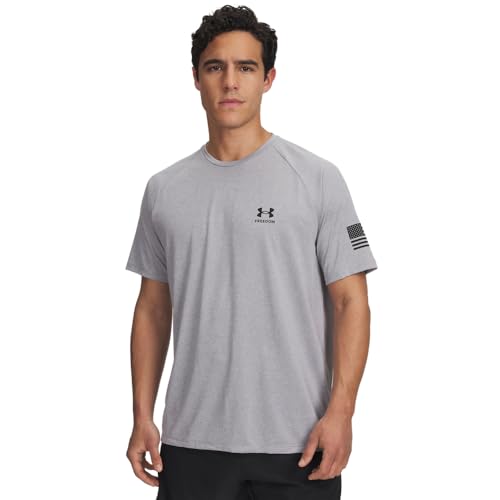 Under Armour Men's Freedom Tech Short Sleeve T Shirt, (036) Steel Light Heather / /, Large