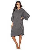 Damen und Herren Bademantel für mit Kapuzen Frottee Qualitäts Morgenmantel flauschig kuschelig Saunamantel, Weich, Saugfähig und Bequem