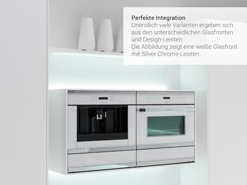 Foto von Küppersbusch CSW 6800.0 Wärmeschublade + ZC 8022 Glasfront Weiß + Designleiste Silver Chrome