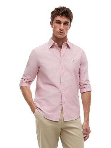 Image of Tommy Hilfiger Men's Long Sleeve Oxford Shirts in Regular Fit, Men's Button Down Shirts, Also Available in Big and Tall