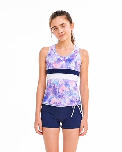 Image of Little Girls' Summer Swimwear Two Piece Boyshort Tankini Kids Swimsuit