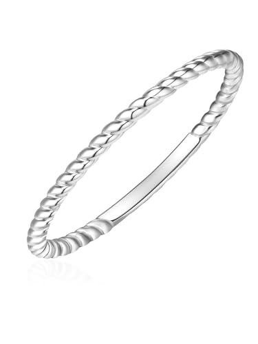 GLANZSTÜCKE MÜNCHEN Damen-Ring 925/- Sterling Silber - Steckring gedreht Silberring Vorsteckring