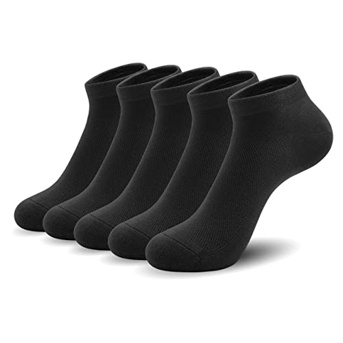 Image of SERISIMPLE Ultra-Thin Comfort Viscose Bamboo Mesh Ankle Socks for Women -Breathable Lightweight Low-Cut Socks 5 Pairs