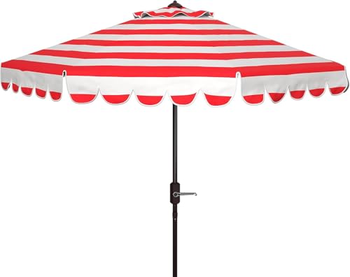 Shadeprotection Umbrella Replacement Canopy 9 Feet 8 Ribs, Vented Umbrella Canopy With Durable, Fade Resistance, Upf 50+ Sun Protection Polyester Fabric Only For Patio Umbrella Red White Stripe