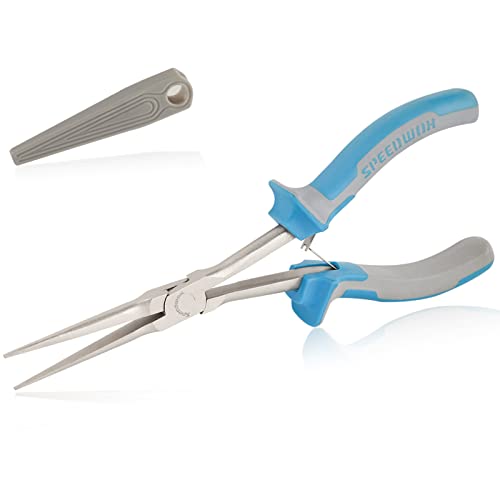 SPEEDWOX Weitreichende Nadelzange Präzisions-Nadelzange mit glatten Backen Pinzettenzange Extra lange Nadelzange mit Schutzhülle für schwer zugänglichen, engen Raum SPEEDWOX Weitreichende Nadelzange Präzisions-Nadelzange mit glatten Backen Pinzettenzange Extra lange Nadelzange mit Schutzhülle für schwer zugänglichen, engen Raum