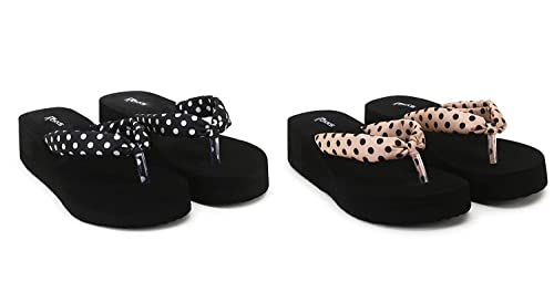 Image of ROKKS Woman's Fashionable Mid-Heel Sandals Flip-Flops Regular Wear Comfortable Slipper for Girls / Ladies(AE-Heel-031)