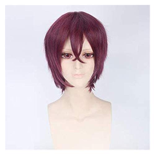 SUCICI Anime Cosplay Wig Free! Rin Matsuoka Fuchsia Short Hair Comic-Con Christmas Carnival Halloween Party Daily Life Men and Women Fashion Wig SUCICI Anime Cosplay Wig Free! Rin Matsuoka Fuchsia Short Hair Comic-Con Christmas Carnival Halloween Party Daily Life Men and Women Fashion Wig