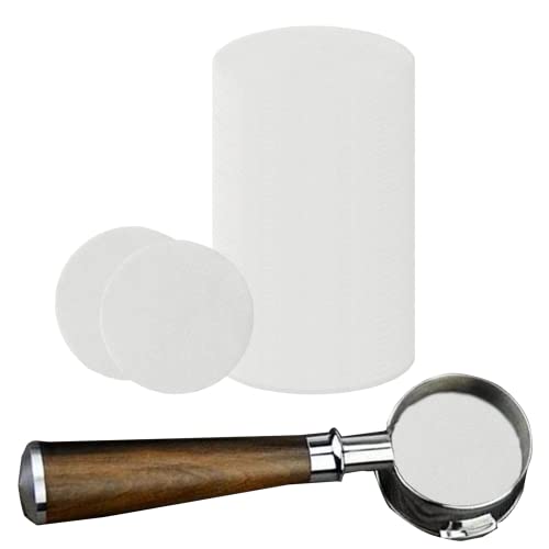 Nuqin 100pcs 53mm High Toughness White Round Special Coffee Filter Paper for Coffee Handle Fine Pores Improve Extraction Rate Easy to Clean Coffee Machine Filter Papers Perfect for Espresso Makers