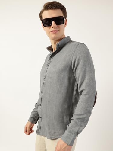 Image of Thomas Scott Men's | Solid | Full Sleeve | Regular Fit | Polyester | Button Down Collar | Casual Shirt