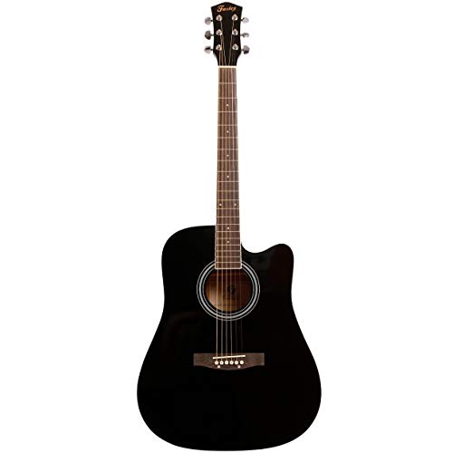 Fazley W40-BK guitare acoustique folk noire - Les Beatles, Paul McCartney, John Lennon, RIngo Starr, George Harrison Fazley W40-BK guitare acoustique folk noire – Image 3