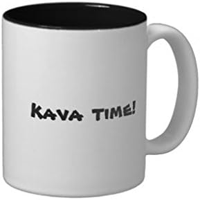 Endingfo Kava Time Initial Quote Letter Two-tone Classic White Coffee Mug