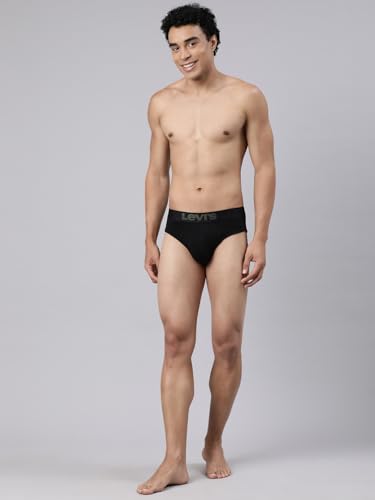Image of Levi's 031A Brief for Men | Supima Modal Lycra Blend | Breathable Solid Men's Underwear | 4-Way Adaptive Stretch | Anti-Roll No-Dig Waistband | Supportive Gusset | Stay Retention | Pack of 1