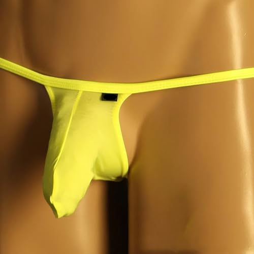 Men's Ultra-Thin Silky G-String Thong Underwear with Comfortable Bulge Pouch, Low-Rise Stretch T-Back Briefs4