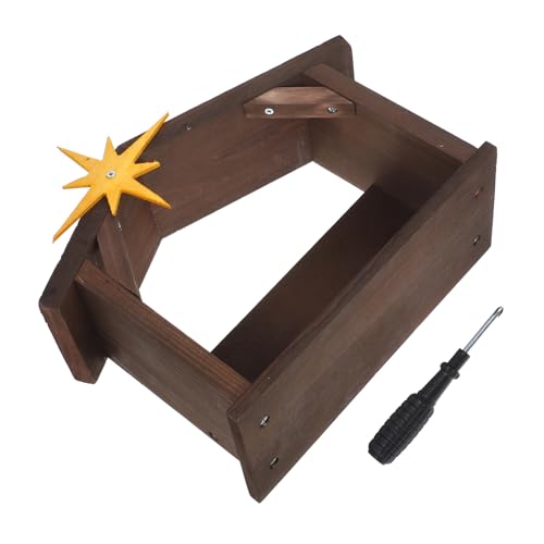 STOBAZA Jesus Wooden Manger Decoration Traditional Nativity Scene with Star Crafted Christmas Religious Decor for Home Tabletop Display Unique Birth Scene for Holiday Decor